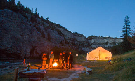 Montana overnight river camping